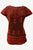 R 132 Women's Bohemian Gypsy Razor Cut Cap Sleeve Blouse Top - Agan Traders, Red