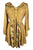 Sweet empire butterfly bell sleeve printed sequin bead flared tunic - Agan Traders, Gold