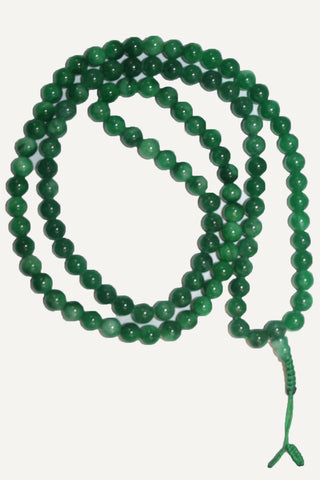 Agan Traders Original Tibetan Buddhist 108 Beads Prayer Meditation Mala - Agan Traders, Green Jade