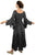 Medieval Gothic Bohemian Embroidered Handkerchief Flare Corset Dress Gown - Agan Traders, Black
