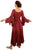 Medieval Gothic Bohemian Embroidered Handkerchief Flare Corset Dress Gown - Agan Traders, Burgundy