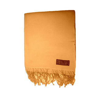 PS 100 Original Cashmere Pashmina Scarf Shawl Throw Nepal 28 X 84 inches - Agan Traders, Dusty Gold