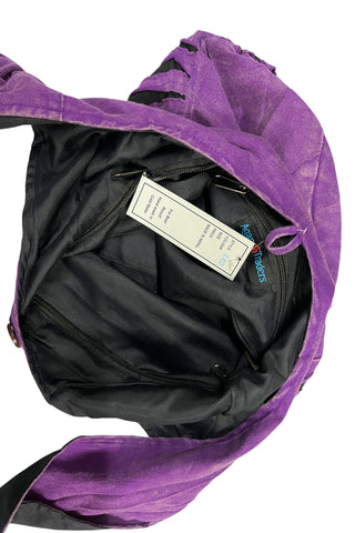 SJ 02 Soft Cotton Om Peace Bohemian Shoulder Messenger Bag Purse - Agan Traders, Purple